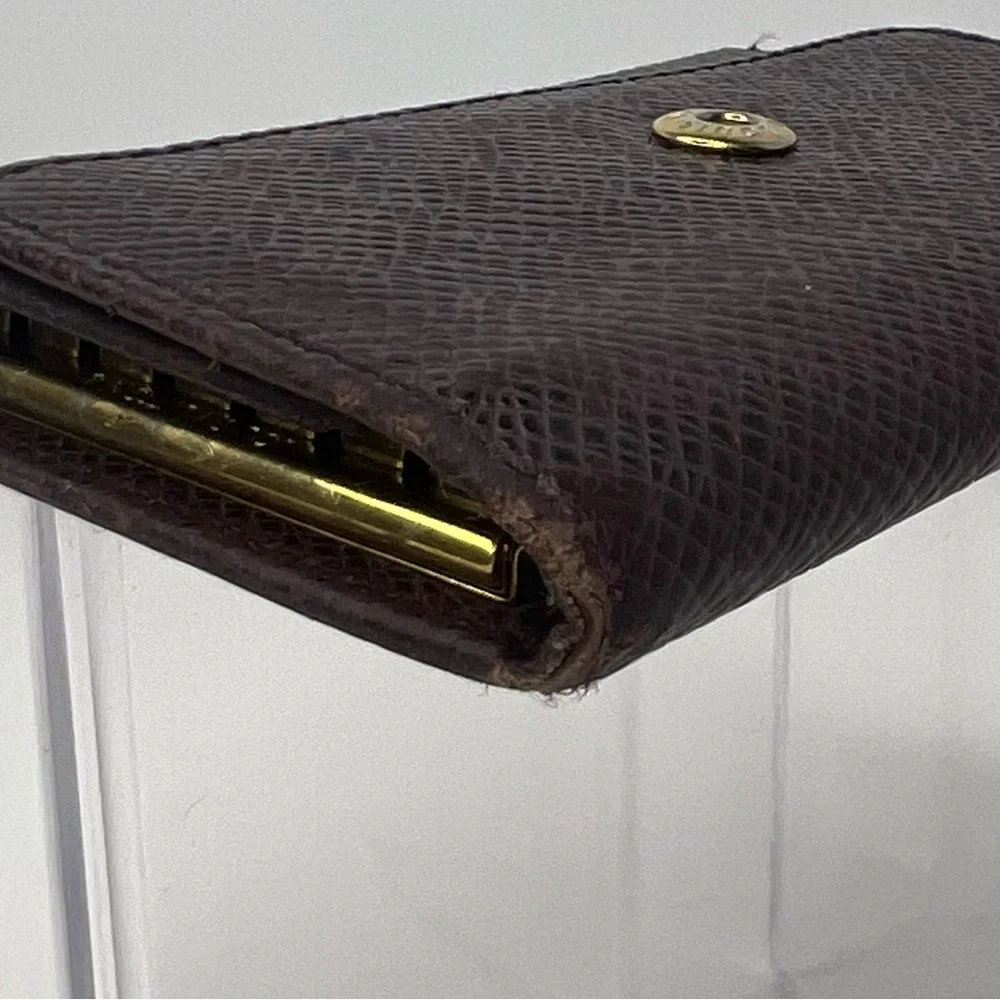🤎Louis Vuitton Red/Brown Leather Trifold Button Type Key Case/Holder‎ 🤎